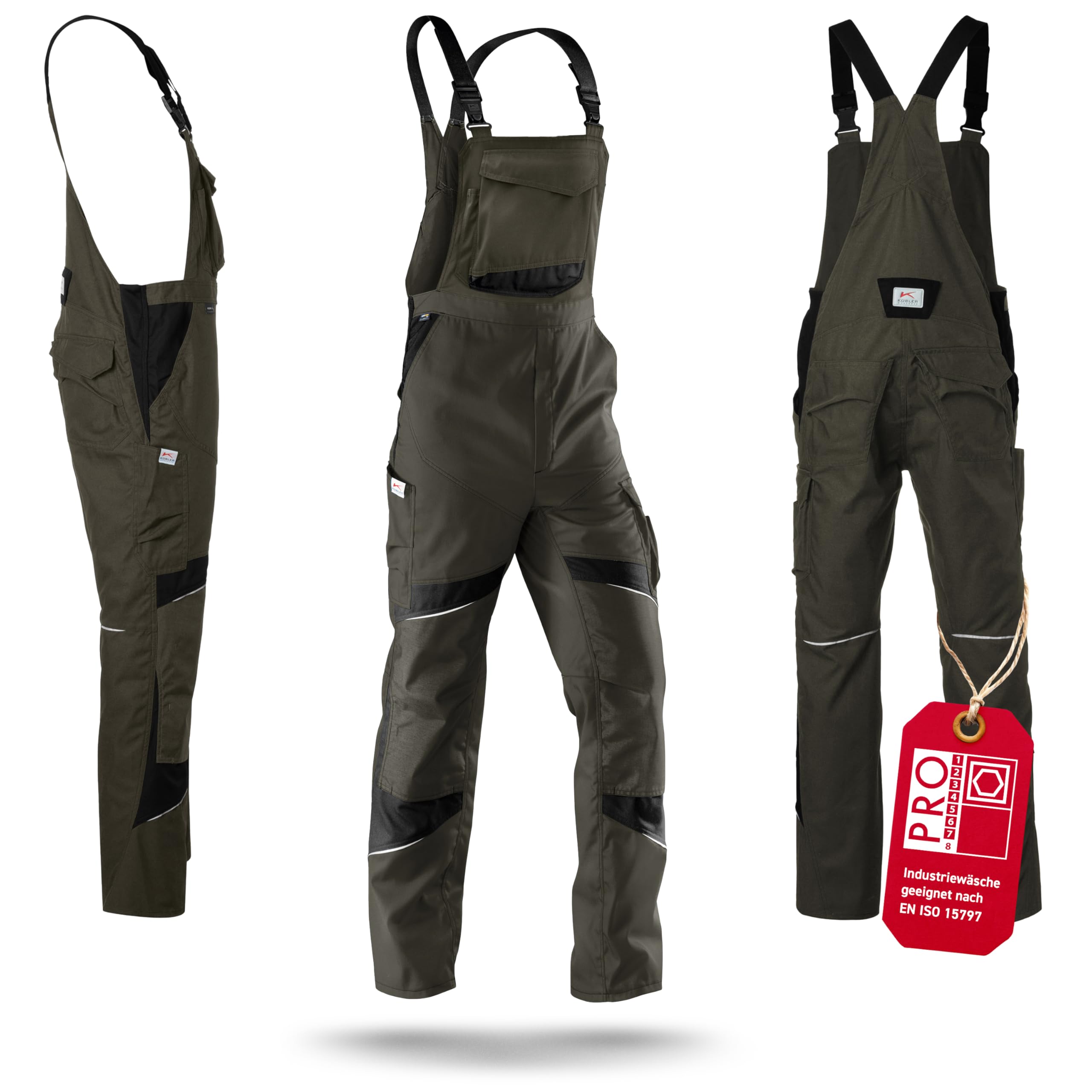 Kubler 32505365-6699-90 Size 90 "Activiq" Dungarees - Olive/Black