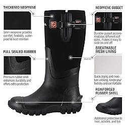 HISEA Women's Mid Calf Rain Boots Waterproof Rubber