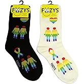 Foozys Women’s Crew Socks Fun Colorful Gay Pride Novelty Socks | 2 Pair