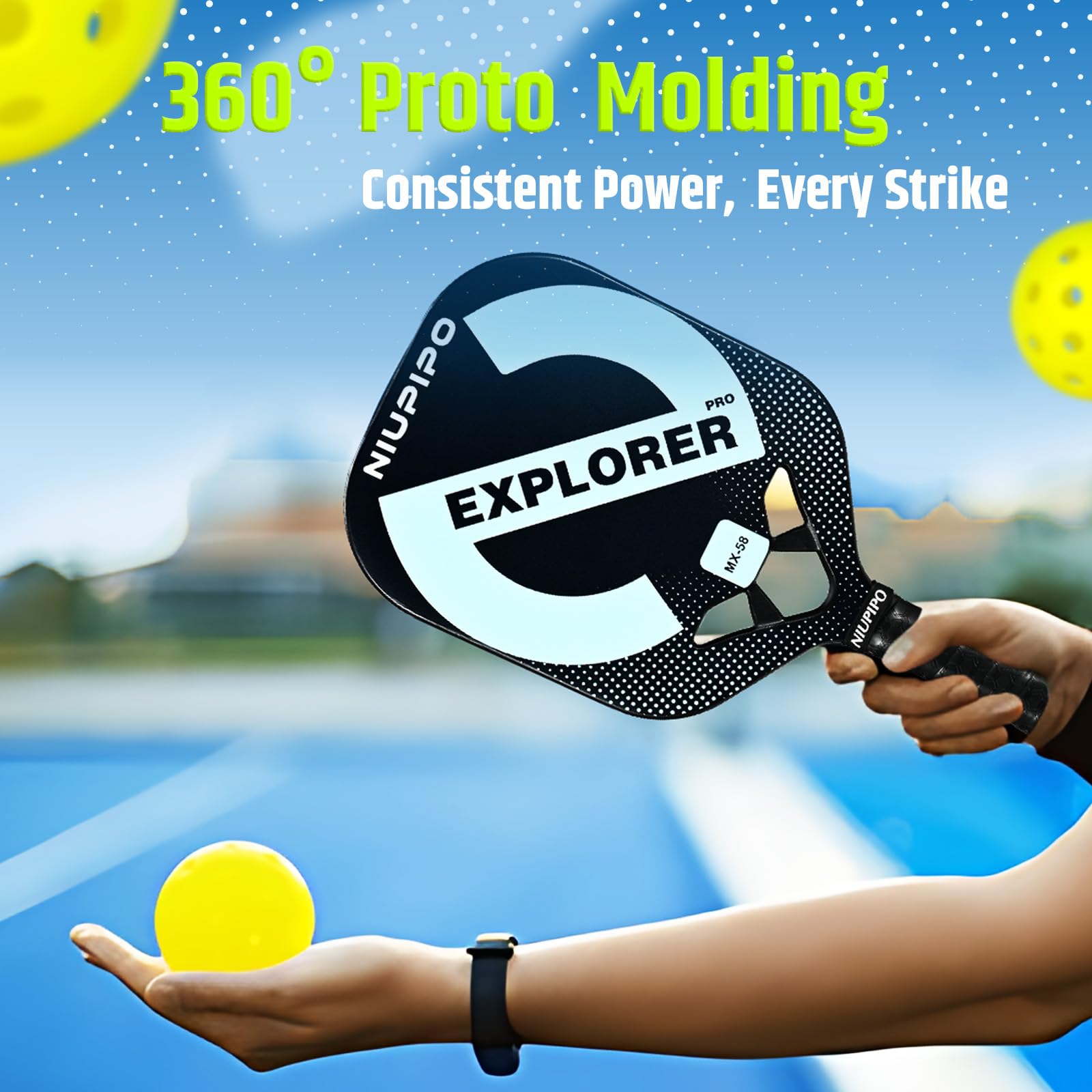 niupipo Pickleball Paddles Set of 2/4/1, USAPA Approved Graphite Carbon Fiber Pickleball Rackets, Polypropylene Honeycomb Core, Cushion 4.72In Grip, Bag/Cover, Pickle Ball Paddle Set for Men Women