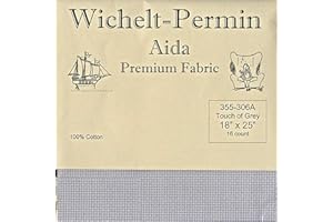 WICHELT-PERMIN Wichelt Permin Premium AIDA Cross Stitch Fabric 16 Count Touch of Grey 18" x 25"