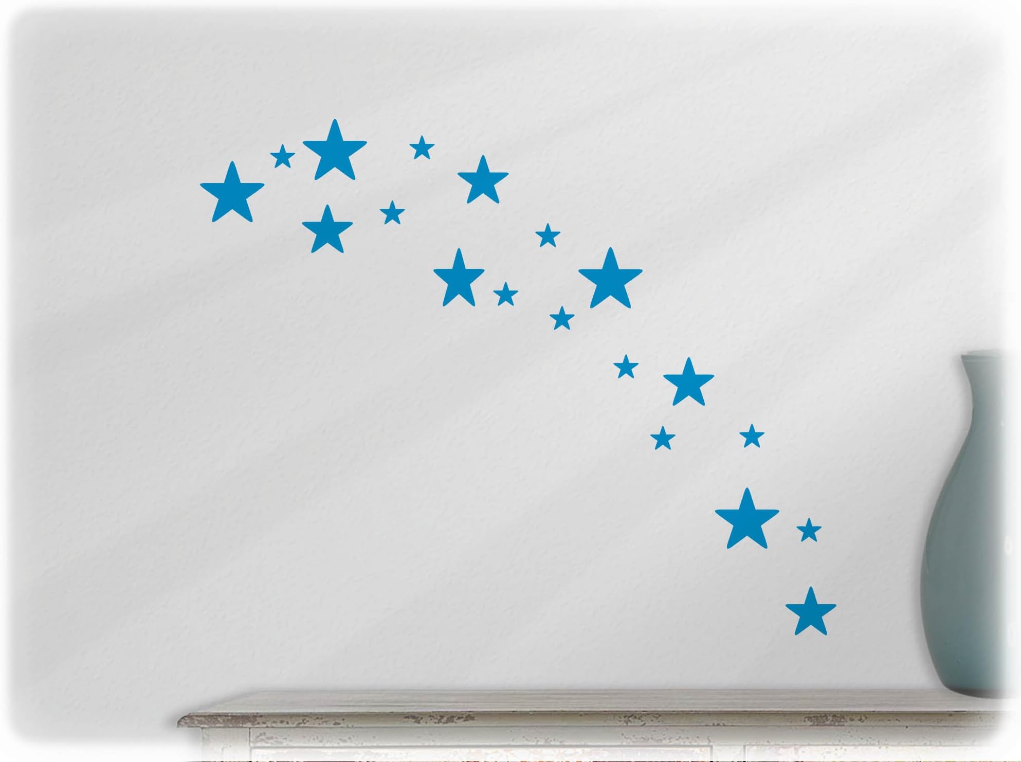 wandfabrik St412-53 Wall Factory Wall Tattoo 19 Practical Stars (St4xs), Light Blue