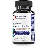 Quantum Nutrition Labs Quantum Relax and Slumber - Sleep Supplement with Magnesium Malate & L-Theanine, Natural Calm Complex with Lemon Balm & Valerian Root for Women & Men - 90 Capsules
