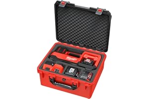 HOSOCASE Air Compressor Case for Milwaukee Inflator: Waterproof Hard Cases for Milwaukee M18 Cordless Tire Inflator 2848-20, Air Pump Storage Box for Milwauke Tool | 3.0 to 12.0Ah Battery | Charger (Case Only)