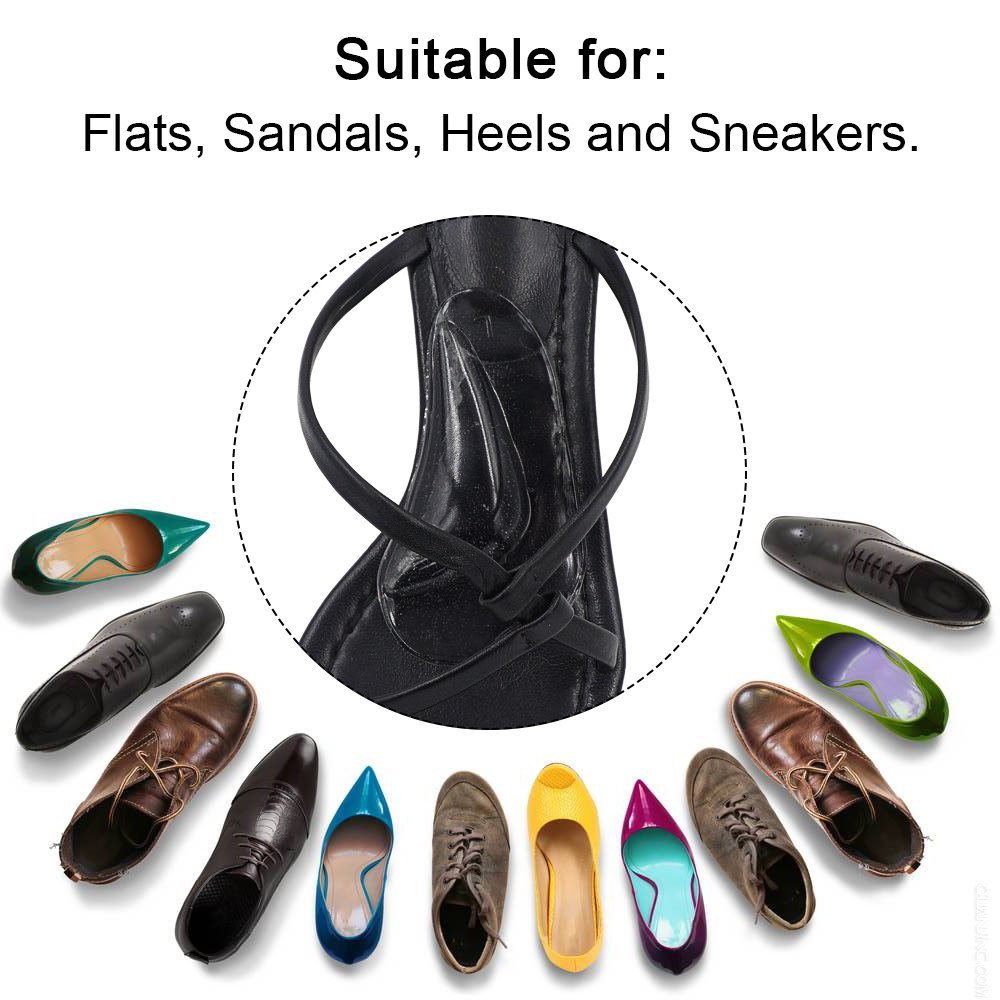 Arch Support Gel Insole & Insert for Flat Foot and Plantar Fasciitis, Relieve Pain for Women and Men