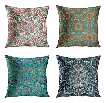 Amazon Com Artsocket Set Of 4 Throw Pillow Covers Bohemian Boho