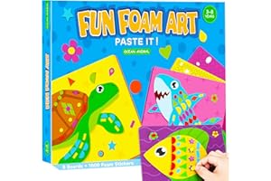 ALUABI Foam Sticker Art Craft Activity for Kids Ages 3-5 4-6,Mess-Free Fun Sticker for Toddler, DIY 3D Foam Felt Craft Kit,Preschool Learning Toy Travel Game,Birthday Gifts for Boys Girls Ages 3 4 5 6 7 8