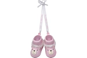 Hallmark Keepsake Christmas Ornament 2019 Year Dated, Baby Girl’s First Christmas Pink Teddy Bear Booties
