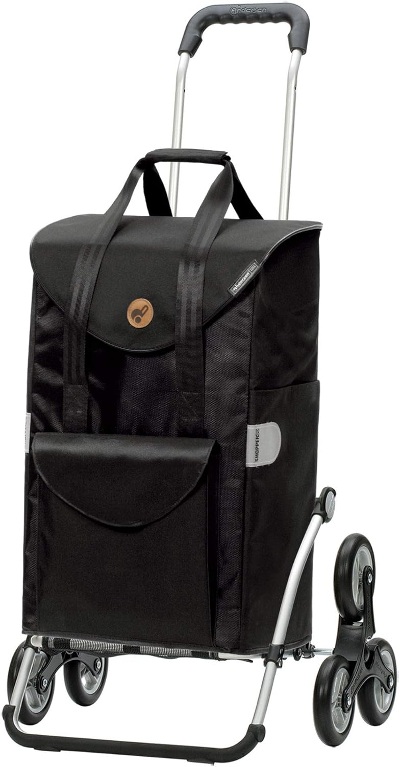 Andersen Shopping trolley Royal with bag Senta black, Volume 49L