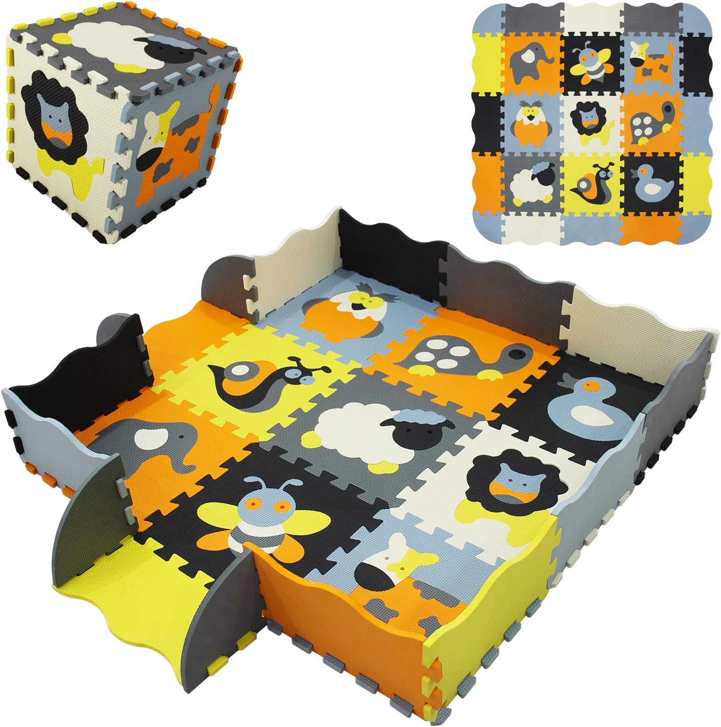Yostrong 14 SQ FT / 1.3M² / 9 Piece Soft Crawling Foam Floor Mats For Children Playmat Puzzles Babies Interlocking Playmats Childrens 1Cm Thick YP-11b9F16