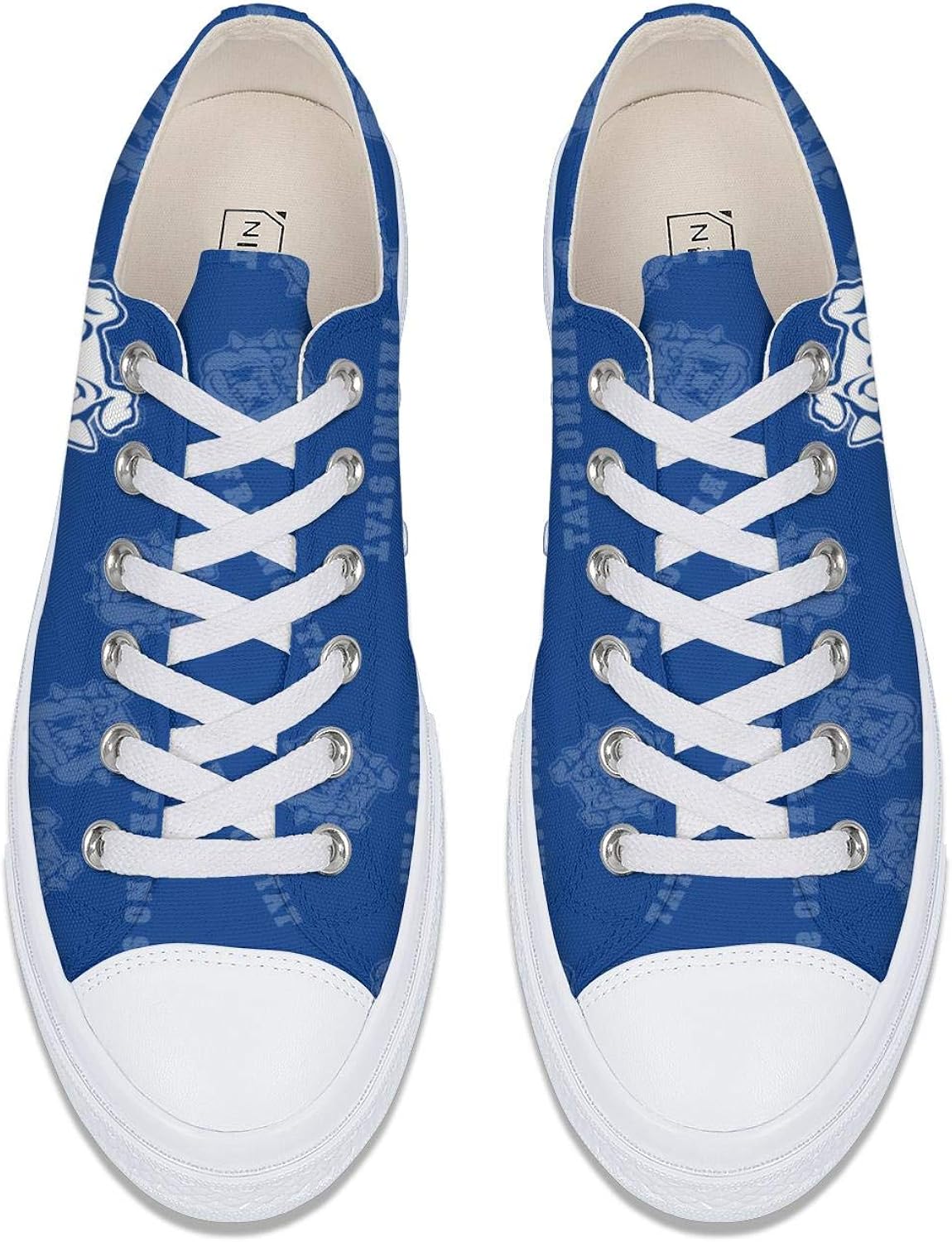 printed checkered canvas vulcanized sneakers