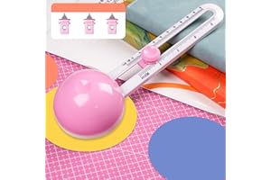 HKKYO Circle Cutter, Circle Paper Cutters, Circle Cutter for Paper Crafts, Adjustable Circle Cutters, Circular CutterTool, 4 inch CircleCutter Paper, Rotary PaperCutter, Pink CircleCutters