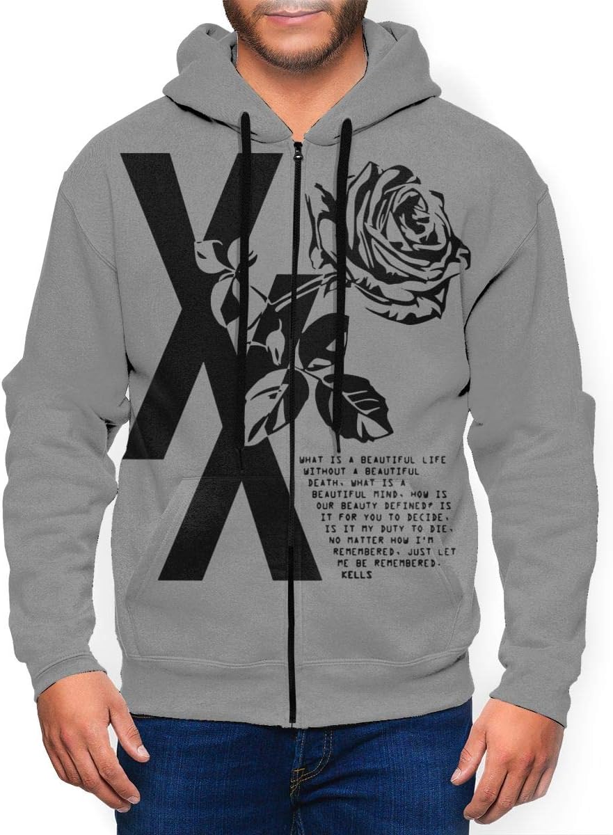 OLV YEN Men 3D MGK-T-XX Zip Up Pullover Hooded Realistic Anime Hoodie Fashion Sweatshirt XL