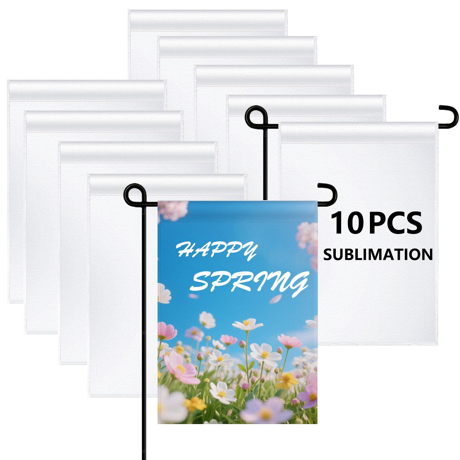 Photo 1 of 10 PCS sublimation garden flags blank christmas easter garden flag 18×12 Inch Polyester Banners Flag for Outdoor Courtyard Decoration