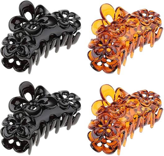 Amazon Chiwanji 4枚入り バレッタ バンスクリップ 大きいサイズ 髪留め 滑り止め 髪アップ ヘアクリップ 大人っぽい バレッタ クリップ 通販