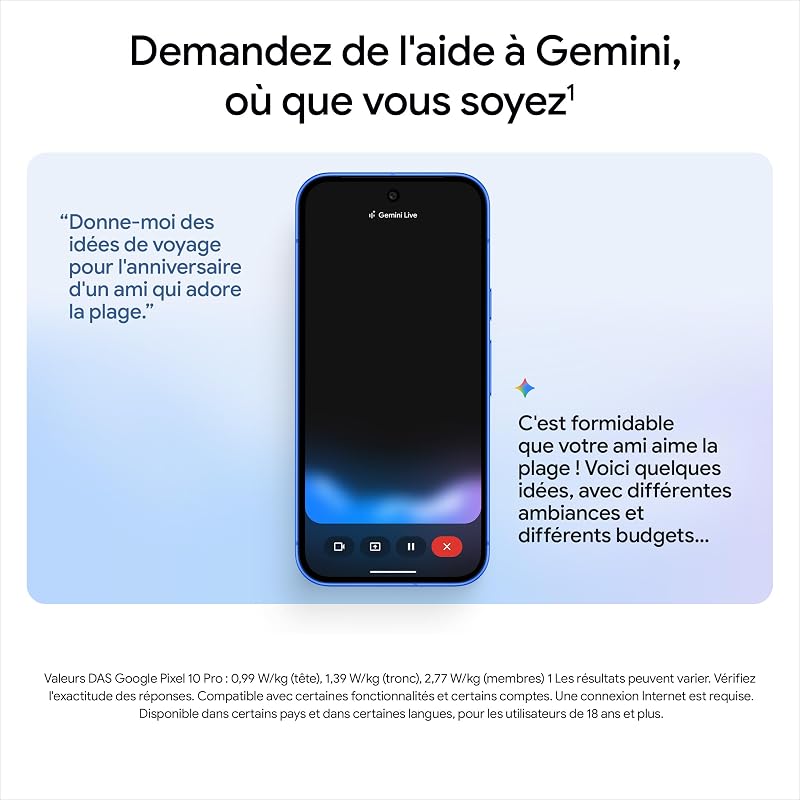 Pixel 10 – Smartphone Android débloqué avec Gemini, Triple Appareil Photo arrière avancé, Plus de 24 Heures d'autonomie et écran Super Actua 6,3″ – Noir Volcanique, 128GB