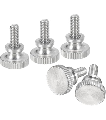 Aexit M4 X 30mm Stainless Steel Knurled Thumb Screws - 6 Pack, Flat Head For PC Cases & Panels