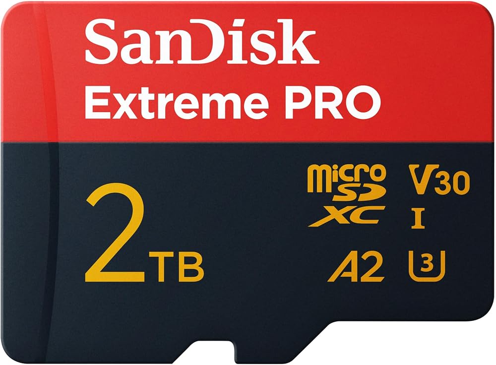 SanDisk Extreme PRO microSD 2TB with SD Adapter UHS-I A2 C10 U3 V30 250MB/s