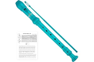 YONTY 8-Hole Soprano Descant Recorder Baroque Style Kids Music Flute with Cleaning Rod & Case Bag for School Student Home Entertainment -Deep Green
