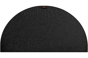 TOTIDYH Fireplace Hearth Rug,60 X 32 inches Half Round Fireproof Fireplace Mat, Silicone and Fiberglass Black Fire Resistant Pad for Kitchen Wood Stove Floor Protector Indoor Outdoor