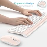 cimetech Wireless Keyboard and Mouse Combo UK Layout Pink 2.4G Slim view 3