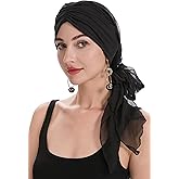 ZLYC Chemo Headwear Head Scarf Headwraps Long Head Covering Lightweight Beanie for Women