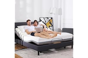 IULULU Adjustable Bed Frame, King Adjustable Bed Base with Wireless Remote, Adjustable Leg Heights, Zero Gravity, Independent Head and Foot Incline, Zero Clearance, Easy Assembly