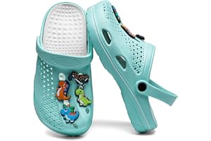 Wolidio Boys and Girls Arch Support Garden Clogs Shoes Kids Slippers Indoor Outdoor Beach Sandals Removable Cushion Insole