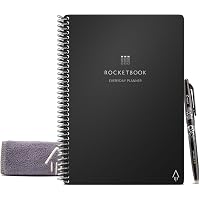 Rocketbook Reusable Everyday Planner - Daily, Weekly, Monthly Planner with Pilot Fixion Pen and Microfiber Cloth…