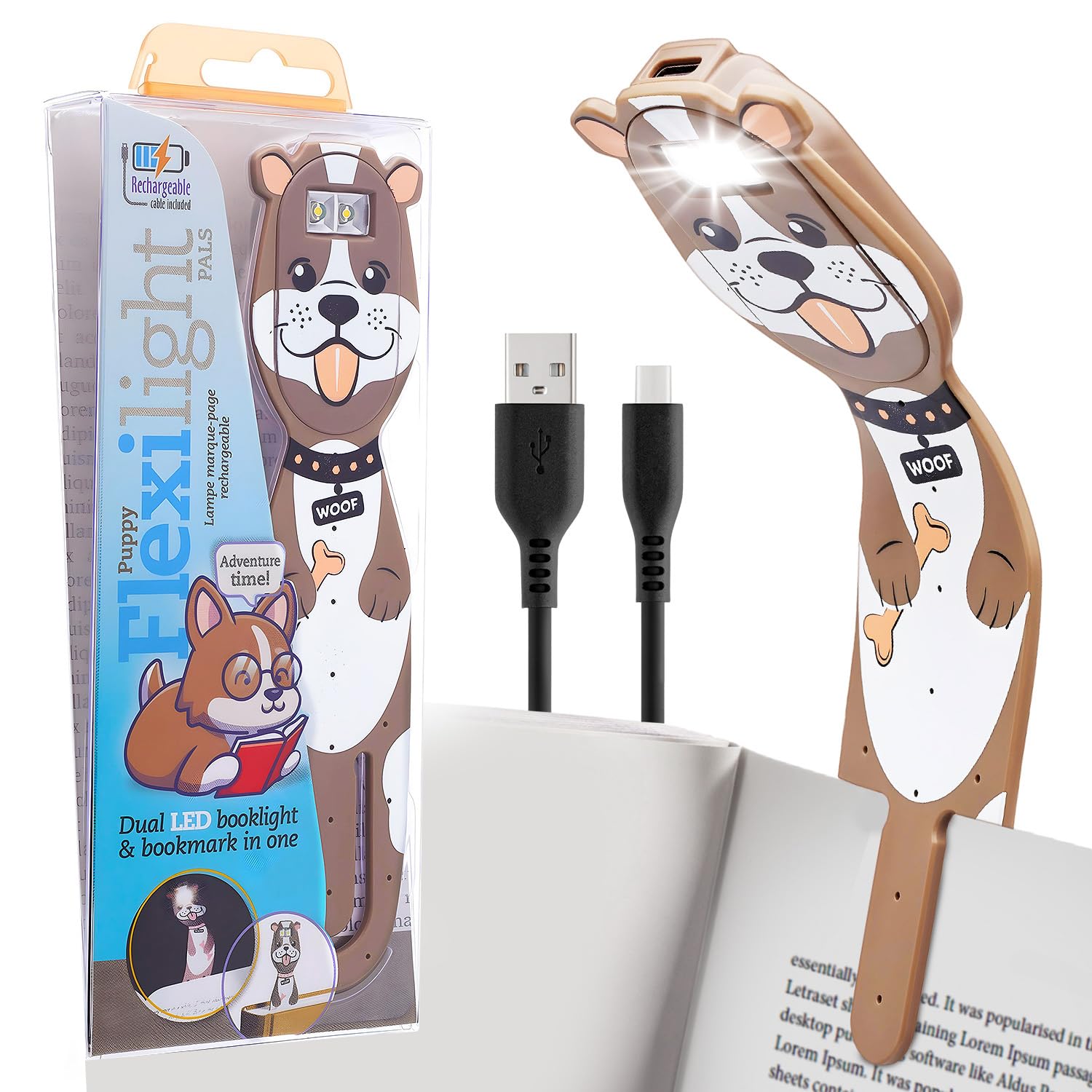 Flexilight Reachargeable Reading Light | 2 in 1 Bookmark Book Light | LED Clip On Reading Lamp | Children and Adult Book Torch | Book Accessories | Gift for Readers, Book Lovers.