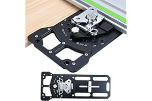 Adjustable Track Saw Square, Compact Multi-Angle Cutting Guide with 11 Angle Stops (60° to -60°), Quick Setup Design, Enhance