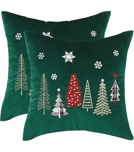 Juego De 4 Almohadas Rojas De Navidad, Fundas De Almohada De 20 X 20 Pulgadas, Fundas De Cojín De Lino Con Estampado De Doble Cara Para Exteriores, Interiores, Primavera/otoño, Almohadas Decorativas