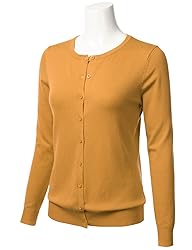 FLORIA Women's Button Down Crew Neck Long Sleeve