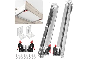 SHUHANG 1 Pair Undermount Drawer Slides 9 12 15 18 21 24 inch Soft Close 80 lb Load Capacity Ball Bearing Hidden Bottom Mount Rails Full Extension Runners with Adjustable Locking Devices and Bracke