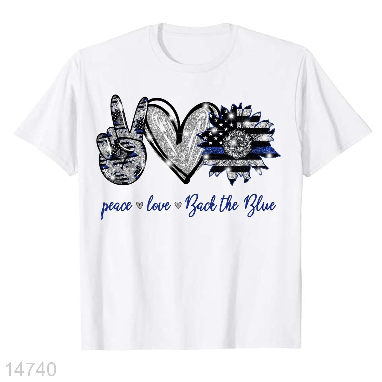 red white and blue sunflower shirt