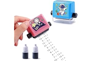 SIDUYG Teaching Stamps for Kids,Smart Math Roller Stamps,Addition and Subtraction Teaching Stamp Math Stamps Practice Tools Within 100,Math Learning Stamps for Preschool Kindergarten Home School Supplies