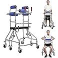 Adult Walker for Seniors - Hemiplegia Rehabilitation Standing Frame, Standing Walker, Anti Recline, Lower Limb Training, Adjustable Height, Walkers Aid for The Disabled Suitable for People of 58-71 in