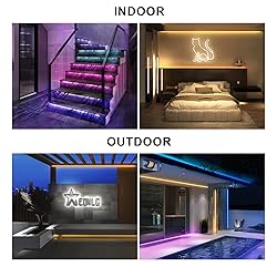 14400lm LED Neon Flex with Clips, 16.4ft Neon Rope