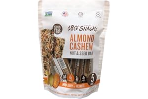 180 Snacks Fruit Nut & Seed Crunch Bar 1 Pack, 5 Snack Bars (Almond Cashew)