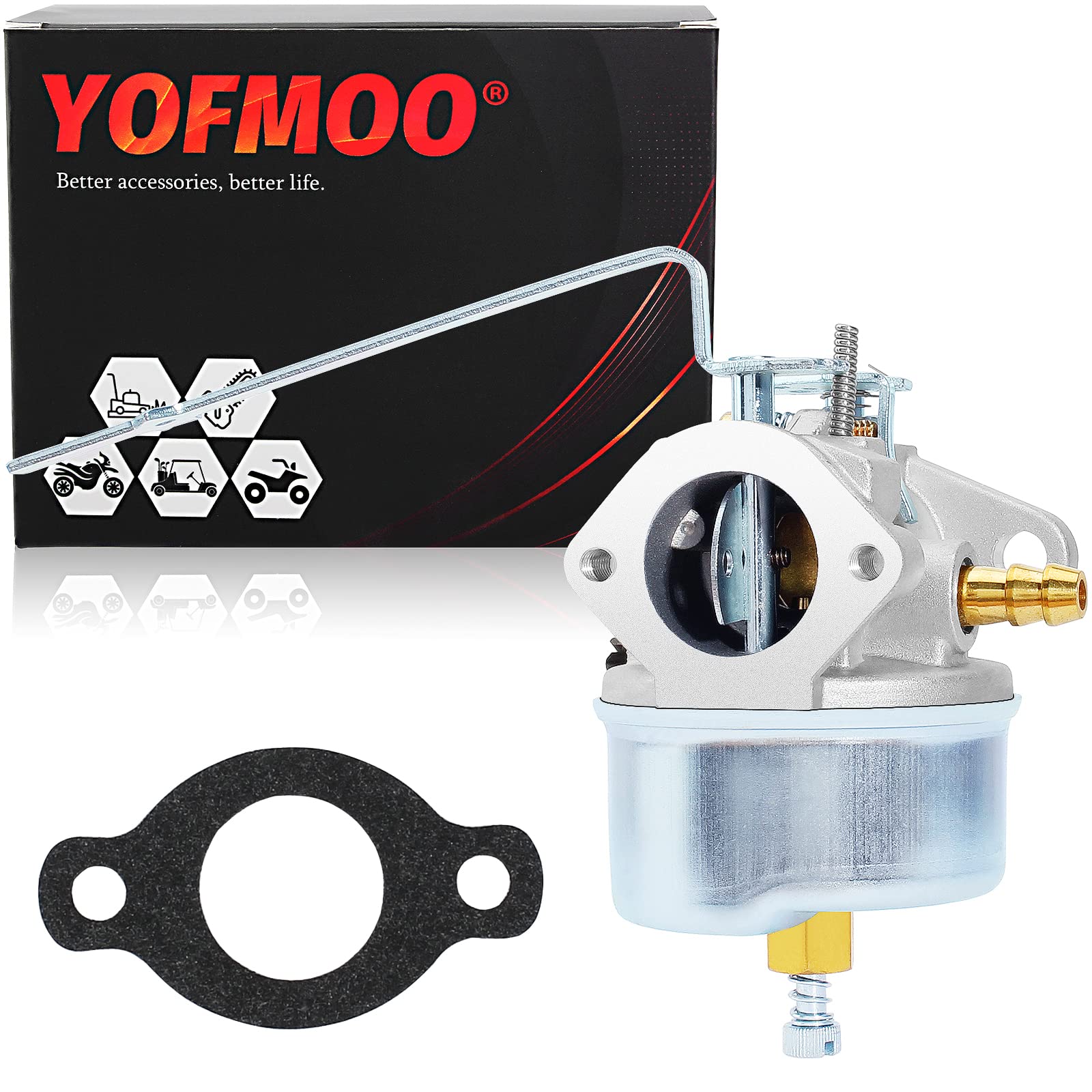 Yingshop Carburetor with Gasket Replacement for Tecumseh 631826 630992B H60-75210H H60-75362K H60-75365K H60-75403K Engine Carb