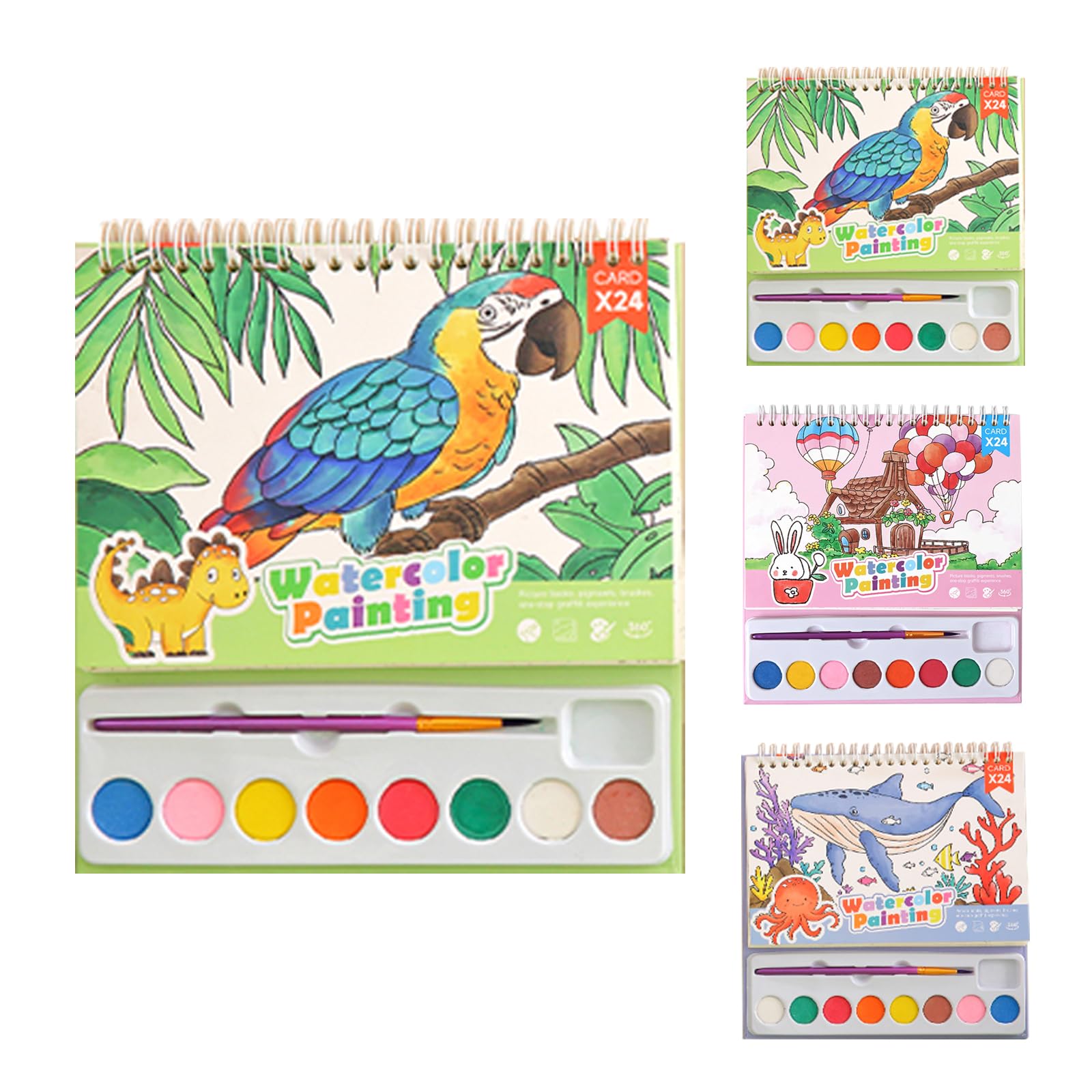 Cavnewt Watercolor Coloring Books for Kids Ages 4-8, Mess Free Watercolor Painting Book, Paint with Water Books for Toddlers, Travel Activities Arts Party Favors Birthday Gifts for Kids Girls & Boys