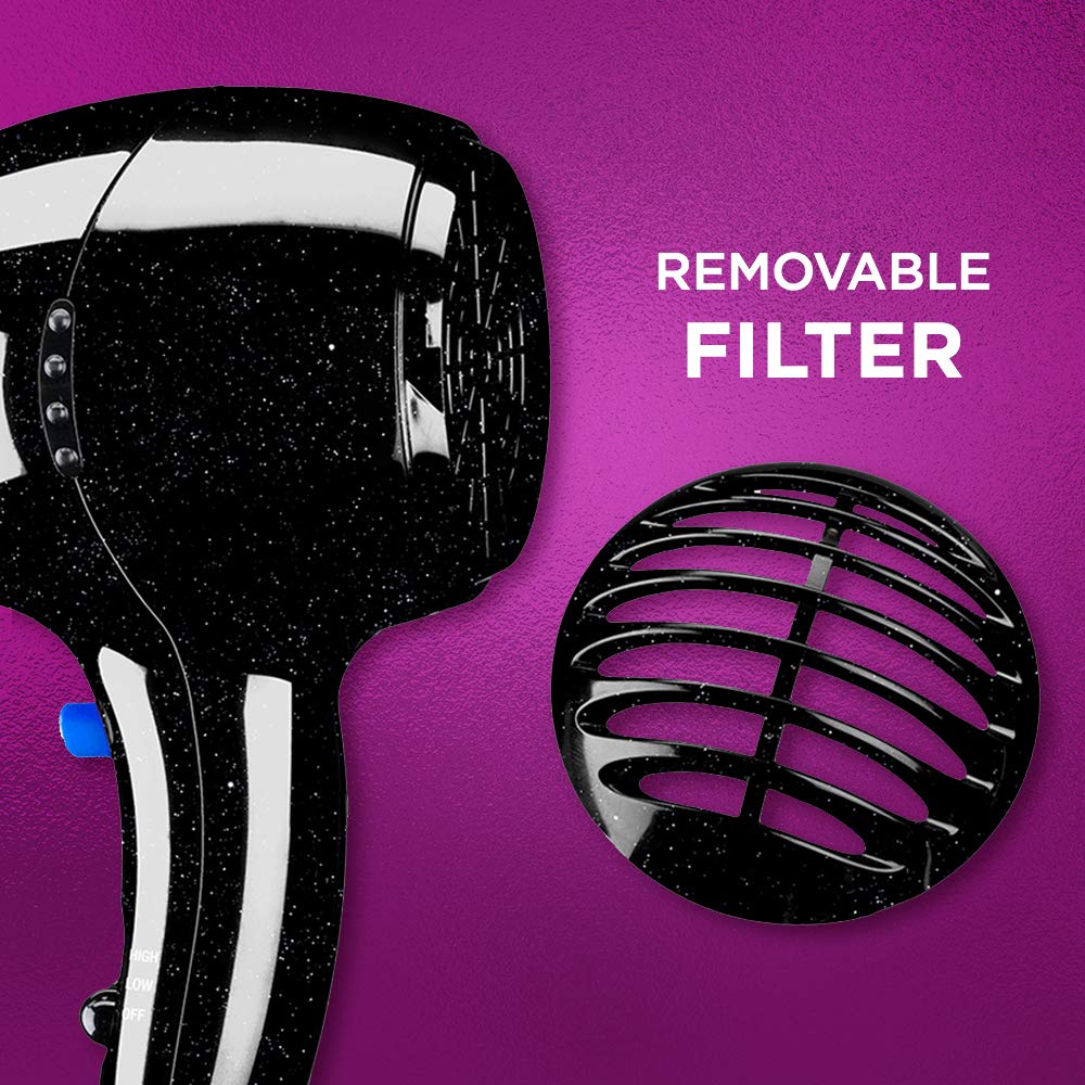 Conair 1875 Watt Full Size Pro Hair Dryer with Ionic Conditioning, Black/Chrome: Beauty