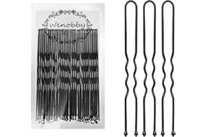 WENOBBY U Shaped Hair Pins for Buns, 100 PCS 2.8" Hair Pins for Women Hair Styling with Thick Hair