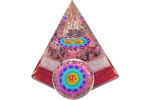 Ever Vibes Horoscope Orgone Pyramid & Palm Stone Set, Healing Crystal Cancer Zodiac Sign Gift Set Made of Pyrite & African Rhodonite for Love and Kindness