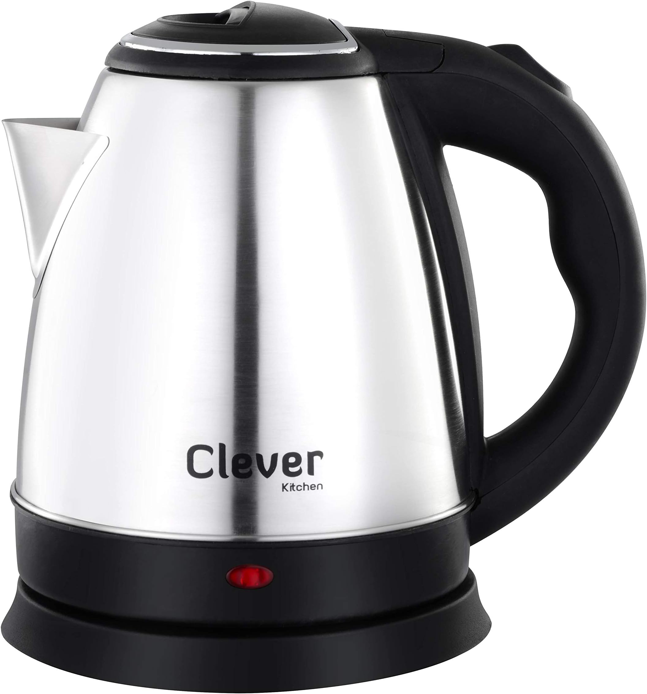 CLEVER KITCHEN Stainless Steel Automatic Cordless 1500-Watt , Portable Auto Shut-Off Electric Kettle , 1.2 L , Silver Black