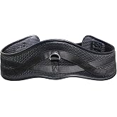 T TEKE Anatomic Anti-Chafe Horse Girth - Contoured Pressure Relief English Girth with Dual-Side Heavy-Duty Elastic, Breathable Padded PVC Waffle Texture, Stainless Steel Solid-Roller Buckles &amp; D-Ring