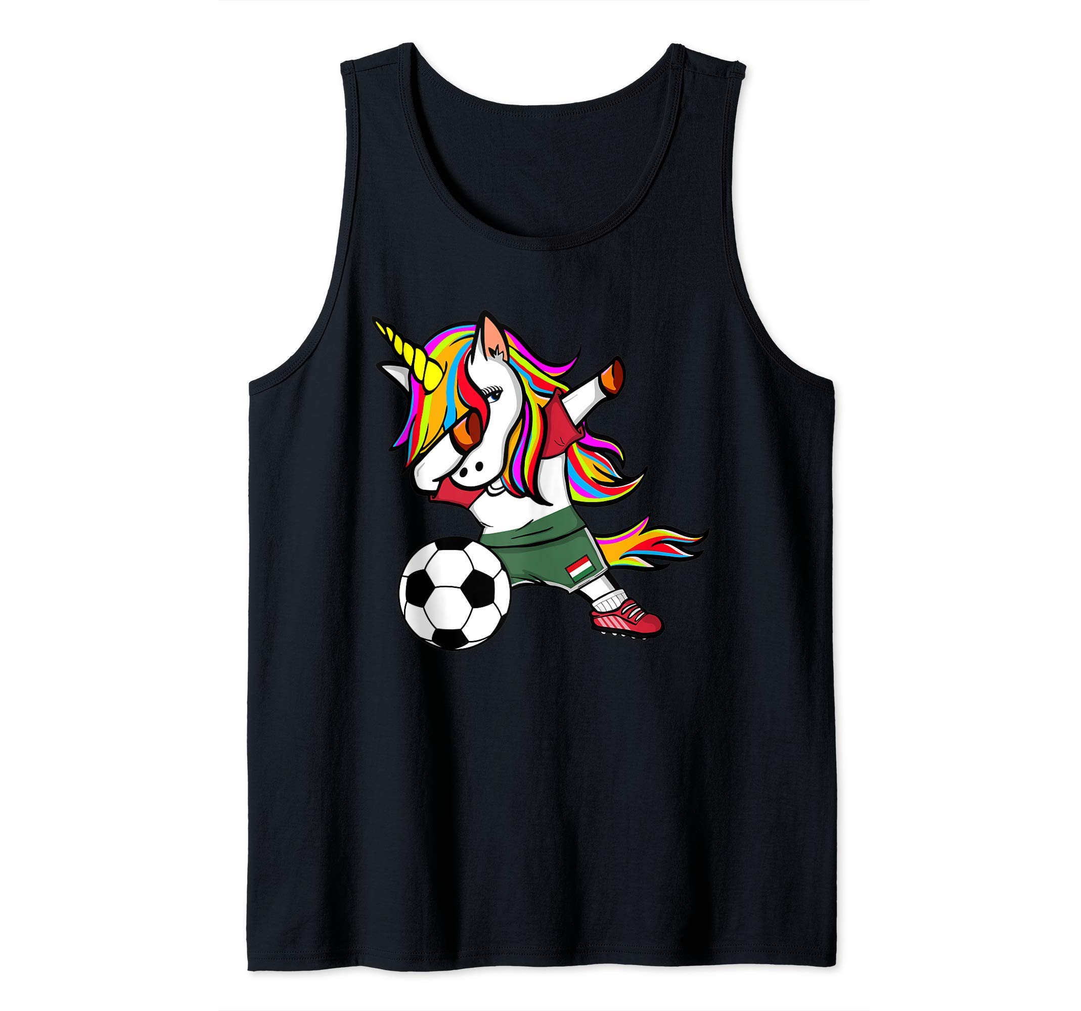 Dabbing Unicorn Hungary Football - Hungarian Flag Soccer Tank Top