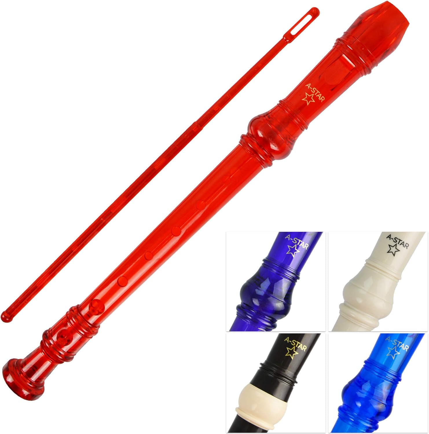 AStar Descant Plastic RecorderRed, (REC01RD) Musical