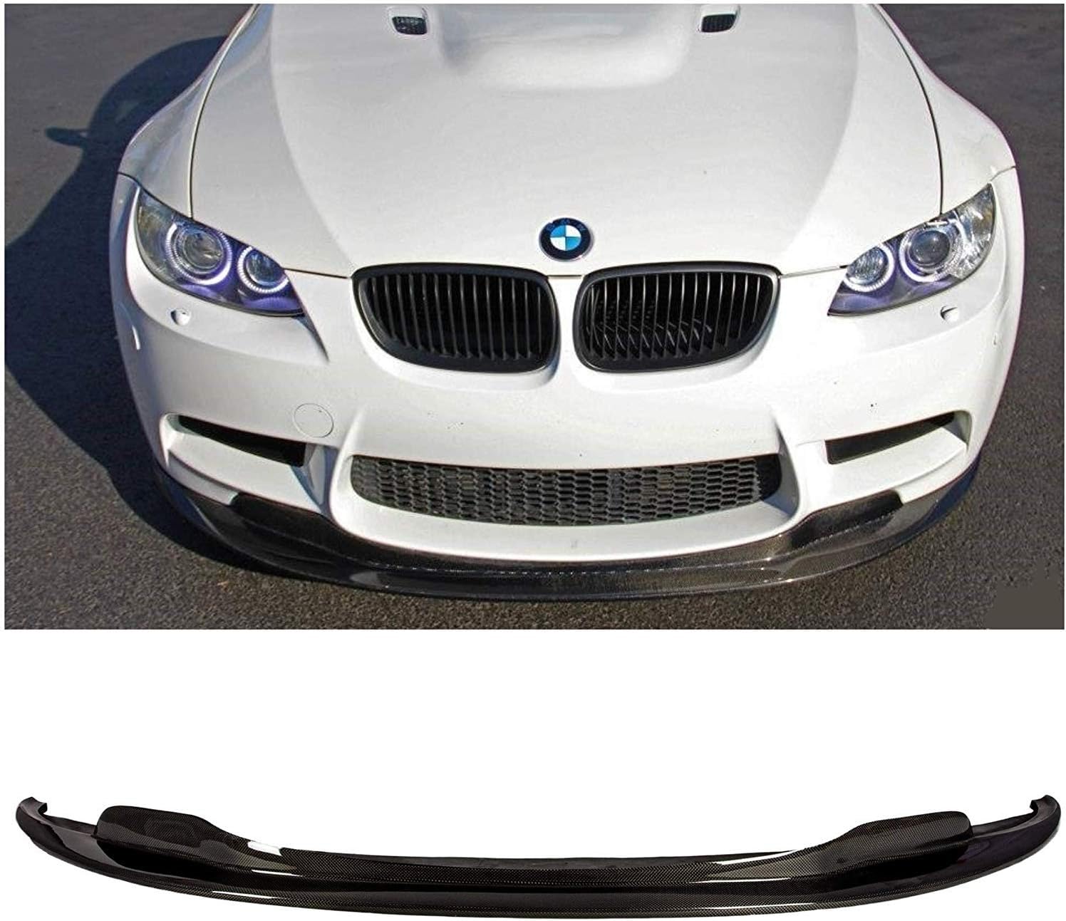 SUVNEER EXO Style 1x1 Weave Carbon Fiber Front Lip Spoiler For 2008-2013 BMW E90 E92 E93 M3 Sedan Coupe Convertible