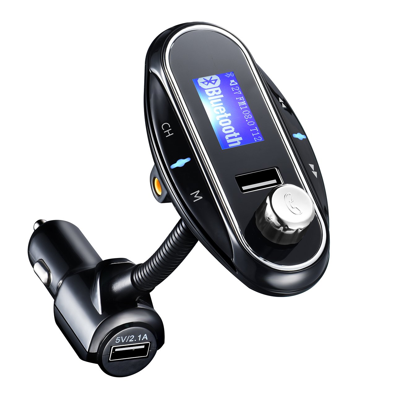 Transmisor FM Bluetooth para Coche Pictek Actualizado Reproductor MP Mechero de Coche